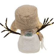 Fuzzy Plush Trapper Hat LED Snowman with Arms