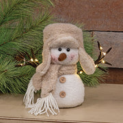 Fuzzy Plush Trapper Hat LED Snowman with Arms