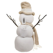 Fuzzy Plush Three Stack Top Hat LED Snowman with Arms