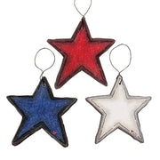 Wooden Patriotic Star Doodle Ornaments (Set of 3)