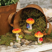 Resin Double Mushroom Figurine  (3 Count Assortment)
