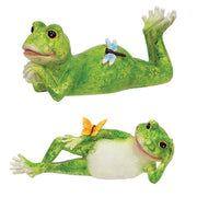 Resin Laying Garden Frog  (2 Count Assortment)