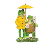Resin Frog Couple Rain Gauge  (2 Count Assortment)