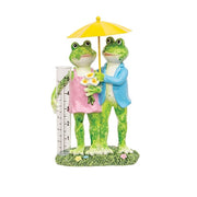 Resin Frog Couple Rain Gauge  (2 Count Assortment)