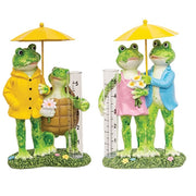 Resin Frog Couple Rain Gauge  (2 Count Assortment)