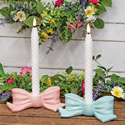 Ceramic Spring Bow Taper Holder  (2 Count Assortment)