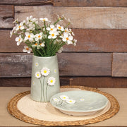 Ceramic Raised Daisy Vase - 6.5"H
