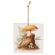 Woodland Mushroom Square Ornament  (3 Count Assortment)