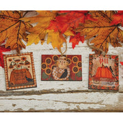 Primitive Fall Friends Rectangle Ornament  (3 Count Assortment)