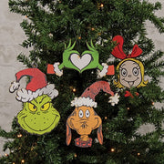 Grinch Wooden Cutout Ornament  (4 Count Assortment)