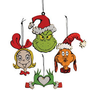Grinch Wooden Cutout Ornament  (4 Count Assortment)