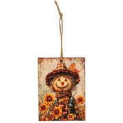 Harvest Sunflowers Scarecrow Ornament - 3x4