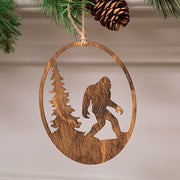 Wooden Forest Bigfoot Silhouette Ornament