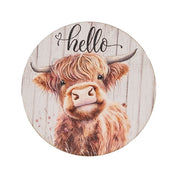 Hello! Highland Round Magnet - 3.5" Dia.