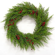 Red Berry & Cedar Wreath - 20"