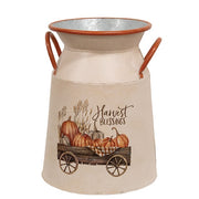 Harvest Blessings Pumpkin Wagon Milk Can