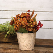 Ivory Sunflower Embossed Bucket with Handle