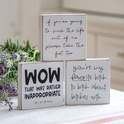 Inappropriate Square Block  (3 Count Assortment)