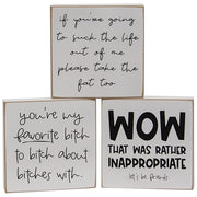 Inappropriate Square Block  (3 Count Assortment)