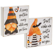 Scary Good Time Gnome Box Sign  (2 Count Assortment)