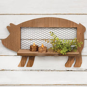 Folding Chicken Wire & Wood Pig Shelf