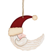 Wooden Santa Moon Ornament