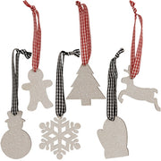 White Glitter Winter Wonder Ornaments (Set of 6)