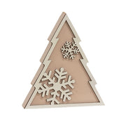 Glittered Wooden Joy to the World & Snowflake Christmas Tree Sitters (Set of 3)