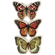 Watercolor Chunky Wood Butterfly Sitter  (3 Count Assortment)