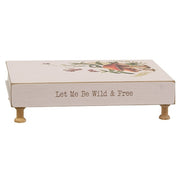 Let Me Be Wild & Free Wooden Mushroom Book Riser