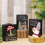 Cozy Woodland Eve Wooden Book Box  (3 Count Assortment)