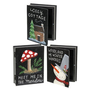 Cozy Woodland Eve Wooden Book Box  (3 Count Assortment)