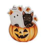 Spooky Boo Wooden Cat Sitter  (3 Count Assortment)