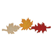 Hand Carved Wooden Fall Leaf Sitters (Set of 3)