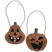 Spooky Resin Jack O Lantern Ornaments (Set of 2)