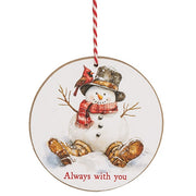 Always With You Snowman & Cardinal Round Ornament  (3 Count Assortment)