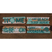 Gone Coastal Distressed Wooden Sign  (4 Count Assortment)