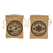 North Pole Air Mail Burlap Bag  (2 Count Assortment)