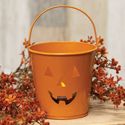 Orange Jack O Lantern Luminary Bucket