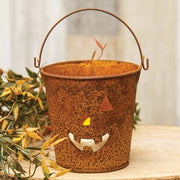 Rusty Jack O Lantern Luminary Bucket