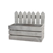 White Wooden Picket Planter Boxes (Set of 3)