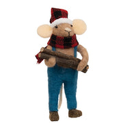 Lumberjack Mouse Felted Ornament