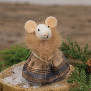 Ski Chalet Mouse Felted Ornament