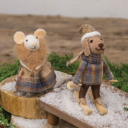 Ski Chalet Mouse Felted Ornament