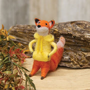 Fox in Hoodie Felted Ornament