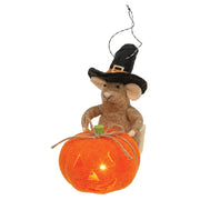 Halloween Mouse Felted Ornament with LED Light