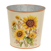 Fall Sunflowers & Berries Metal Bucket