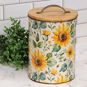 Sunflowers Canister With Lid - 5.25"x7.25"H