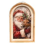 Santa & Reindeer Distressed Arch Frame