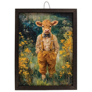 Handsome Bull in Bibs Box Frame - 12x16